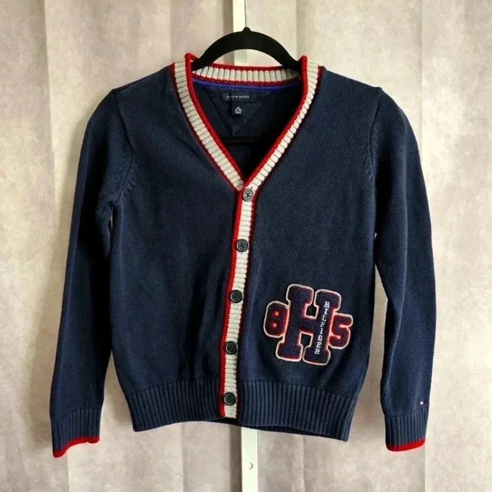 Tommy Hilfiger Blue Button Long Sleeve Sweater Cardigan Medium 8-10‎